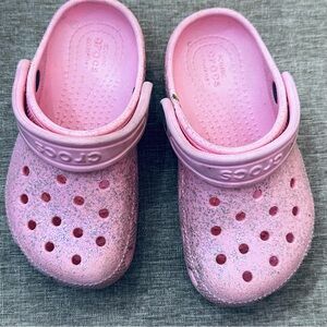 Girls Pink 💖Sparkle Crocs